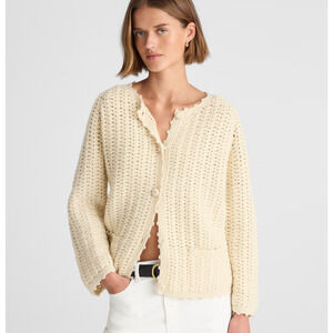 Madewell Alexa Chung Crocheted Cardi Womens XS Ivory